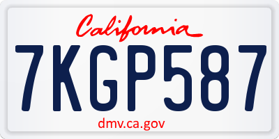 CA license plate 7KGP587