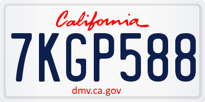 CA license plate 7KGP588