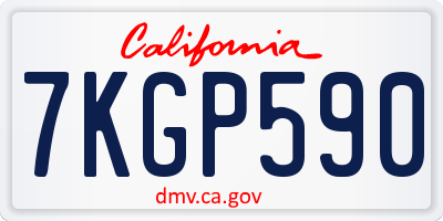 CA license plate 7KGP590