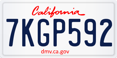 CA license plate 7KGP592