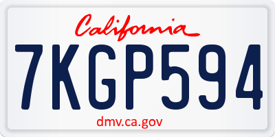 CA license plate 7KGP594