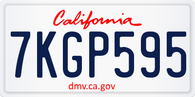 CA license plate 7KGP595