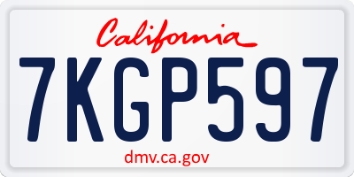 CA license plate 7KGP597