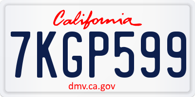 CA license plate 7KGP599