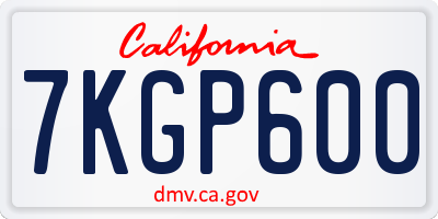 CA license plate 7KGP600