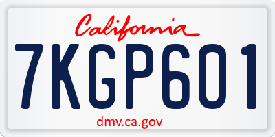 CA license plate 7KGP601