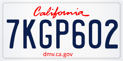 CA license plate 7KGP602