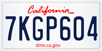 CA license plate 7KGP604