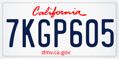 CA license plate 7KGP605