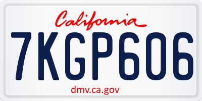 CA license plate 7KGP606