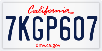 CA license plate 7KGP607