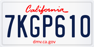 CA license plate 7KGP610