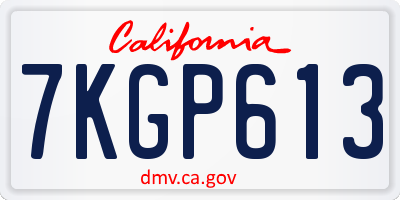 CA license plate 7KGP613