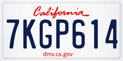 CA license plate 7KGP614