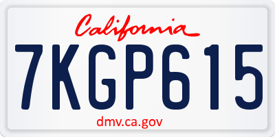 CA license plate 7KGP615