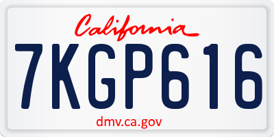 CA license plate 7KGP616