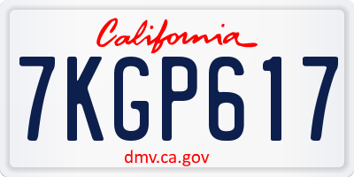 CA license plate 7KGP617