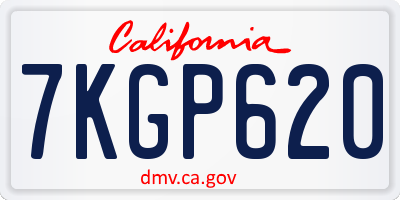 CA license plate 7KGP620