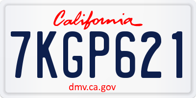 CA license plate 7KGP621