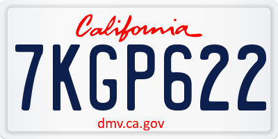 CA license plate 7KGP622