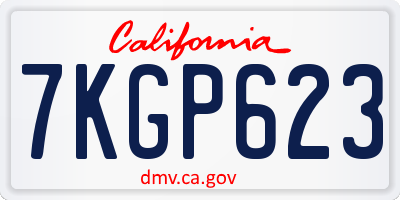 CA license plate 7KGP623
