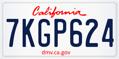CA license plate 7KGP624