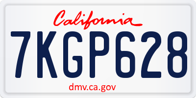 CA license plate 7KGP628