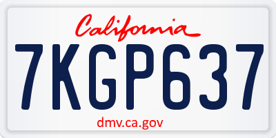 CA license plate 7KGP637