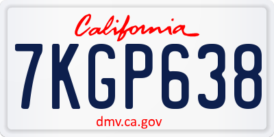 CA license plate 7KGP638
