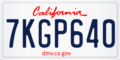 CA license plate 7KGP640