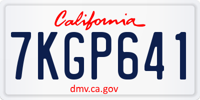 CA license plate 7KGP641