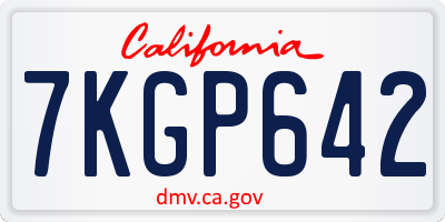 CA license plate 7KGP642