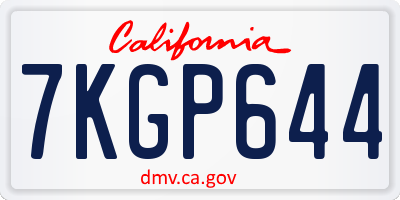 CA license plate 7KGP644