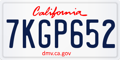 CA license plate 7KGP652