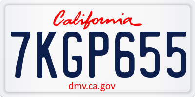 CA license plate 7KGP655