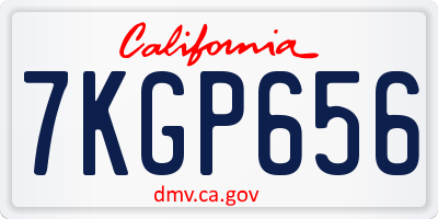 CA license plate 7KGP656