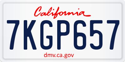 CA license plate 7KGP657