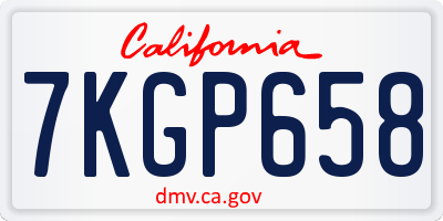 CA license plate 7KGP658