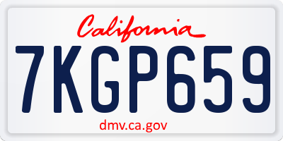 CA license plate 7KGP659