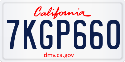 CA license plate 7KGP660
