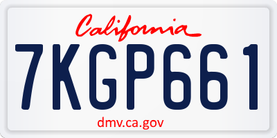 CA license plate 7KGP661