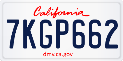 CA license plate 7KGP662