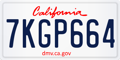 CA license plate 7KGP664