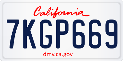 CA license plate 7KGP669