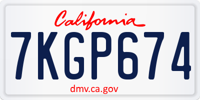 CA license plate 7KGP674