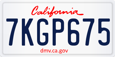 CA license plate 7KGP675