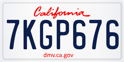 CA license plate 7KGP676