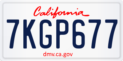 CA license plate 7KGP677