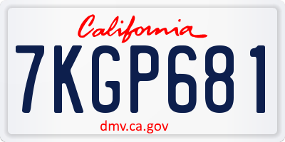 CA license plate 7KGP681
