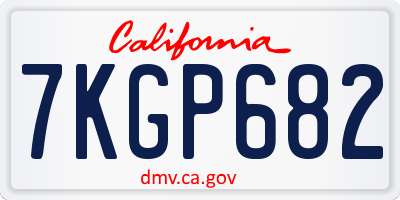 CA license plate 7KGP682